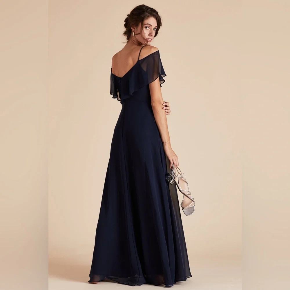 BIRDY GREY Jane Dress Chiffon Navy Medium Bridesmaid Bridal Wedding Formal Gown